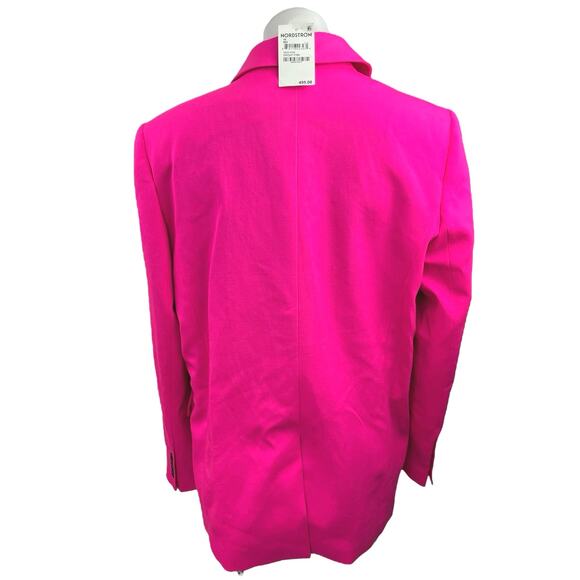 NEW Argent Womens PInk Wool Peak Lapel Double Breasted Blazer Coat Jacket 10 - Picture 2 of 5